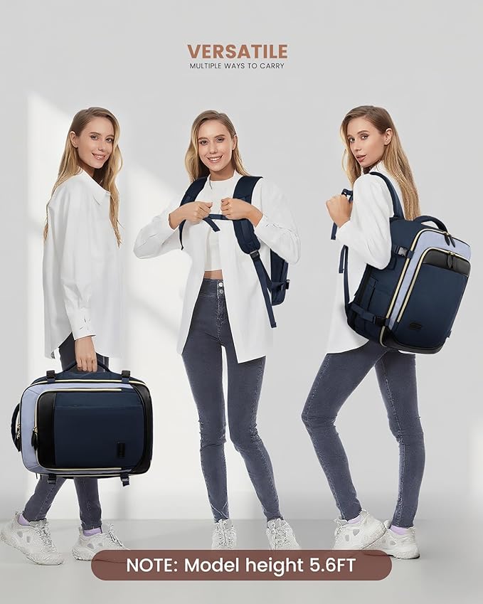 LOVEVOOK 40L Travel Backpack Carry On Airline Approved, Large Backpack with 3 Packing Cubes, TSA Travel Essentials Carry On Bag, Waterproof Weekender Overnight Luggage Daypack, Fits 17.3 Inch Laptop