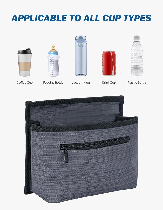 ZHCHG 2 Pack Luggage Travel Cup Holder Attachment for Suitcase Drink Carrier Caddy, Coffee Mug and Tumblers, Traveler Carry on Hands Free Accessory- Gifts for Flight Attendants Travelers Accessories