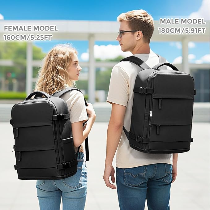 coowoz Vacuum Backpack Travel with Pump,Travel Backpack with Vacuum System For Women Men,Carry On Backpack,Hiking Backpack Waterproof Outdoor Sports Rucksack Casual Daypack,30L(Vacuum pump),Black