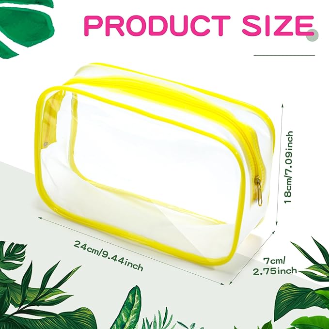 Weewooday 12 Pieces Clear Makeup Bags Cosmetic Storage Bags PVC Zipper Pouches Travel Waterproof Makeup Plastic Case for Women Organizing Toiletries Traveling Bathroom (Large,Bright Color)
