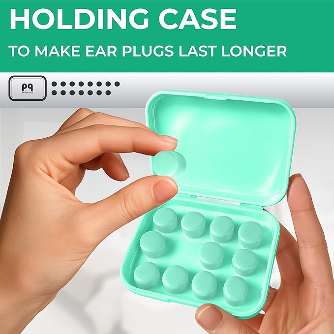 Peace&Quiet | PQ Wax Ear Plugs for Sleeping, Swimming - Soft Noise Cancelling Silicone Gel Wax Earplugs for Sleep and Swimmers, Ear Protection with Sound Blocking Level of 32 Db, Color: Green