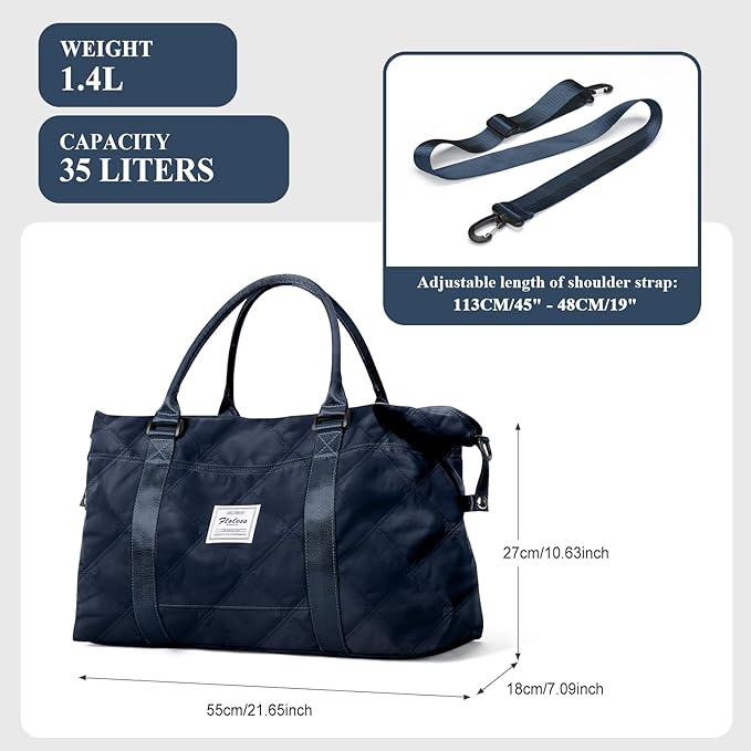 HYC00 Travel Duffel Bag,Carry-on Overnight Weekender Bags for Women,Sports Tote Gym Bag with Wet Pocket