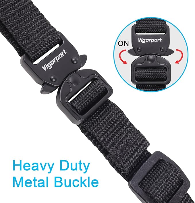 Vigorport Utility Straps Quick Release Nylon Backpack Accessory Bag Strap,Adjustable for Hiking,Travel,Outdoor Sports-4 Pack (Black-Metal Buckle, 0.75''W-40''L)