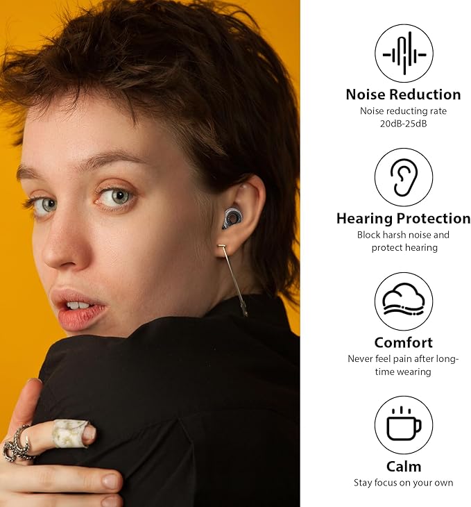 Concert Ear Plugs 2.0, Upgraded High Fidelity Noise Cancelling Ear Plugs, Hearing Protection for Concerts, Musicians, Live Events, Sports & DJs, 20dB Noise Reduction Earplugs (2 Pack)