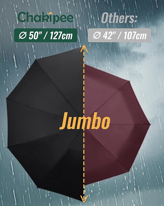 Travel Compact Umbrella Windproof - Portable Automatic Umbrellas for Rain, Inverted Folding Umbrella for Men and Women
