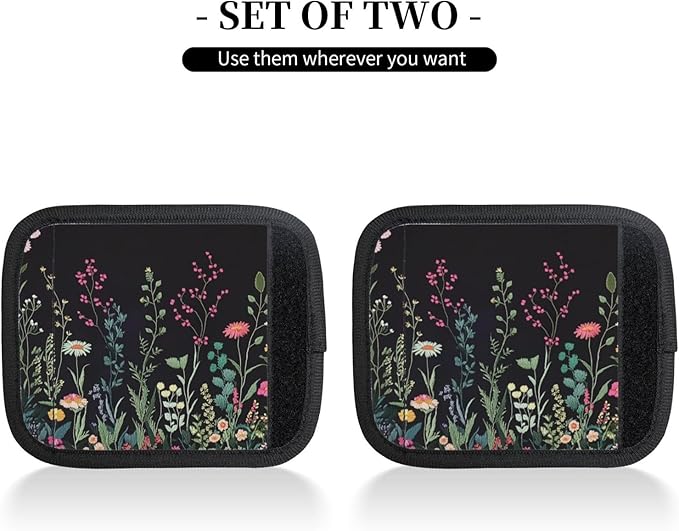 Wildflower Plant Luggage Handles Wrap Grips For Suitcases Luggage Travel Accessories For Airplane 2pcs