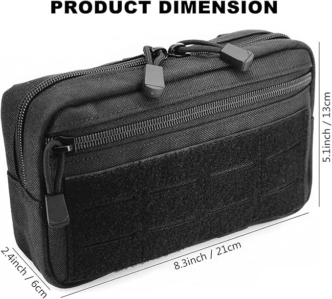 Tactical Molle Pouch, Multi-Purpose EDC Admin Pouch Utility Gadget Gear Backpack Military Waist Bag for Outdoor, Hunting, Traveling, Hiking