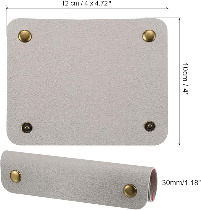 PATIKIL Luggage Handle Wrap, 2 Pack PU Handbag Grip Cover Protector Identifier with Clasp for Suitcase Grocery Shopping Bag, Gray