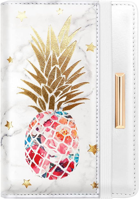 Passport Holder Cover,Traveling Passport Case Cute Passport Wallet for Women,Gold Pineapple