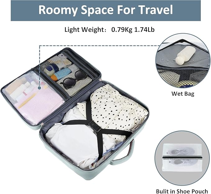 Taygeer Personal Item Backpack for Men Women, Travel Backpack Carry on Luggage Flight Approved with Water Bottle Pocket & Shoe Pouch, Large Weekender Work Bag for Hiking Gift, Gray Powder
