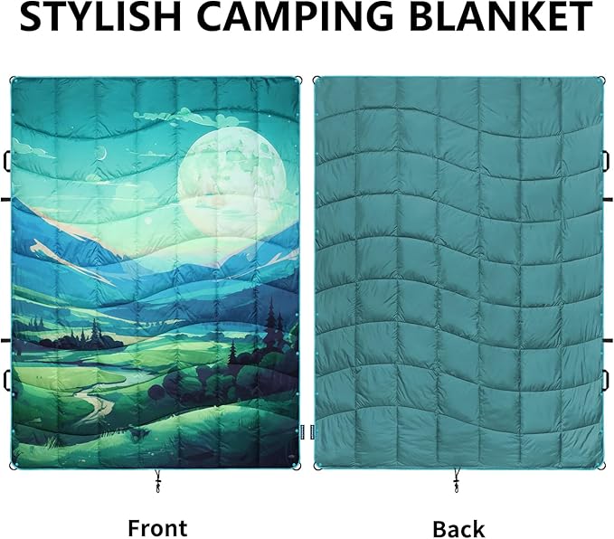 Camping Blanket, Puffy Blankets Lightweight Windproof Resistant for Outdoors,Hiking, Backpacking,Car,Picnic,Stadium