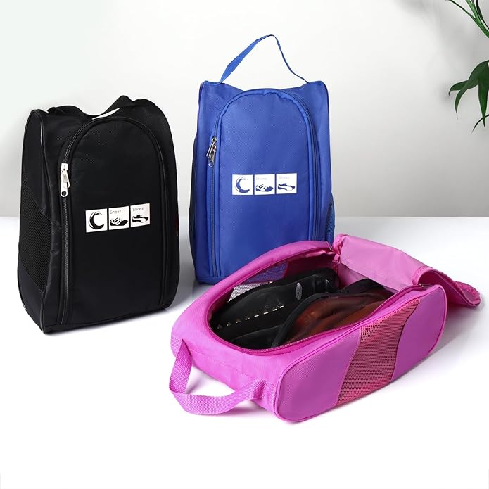 Ailaka Portable Oxford Travel Shoe Bag, Waterproof Shoe Packing Storage Organizer with Zipper Closure