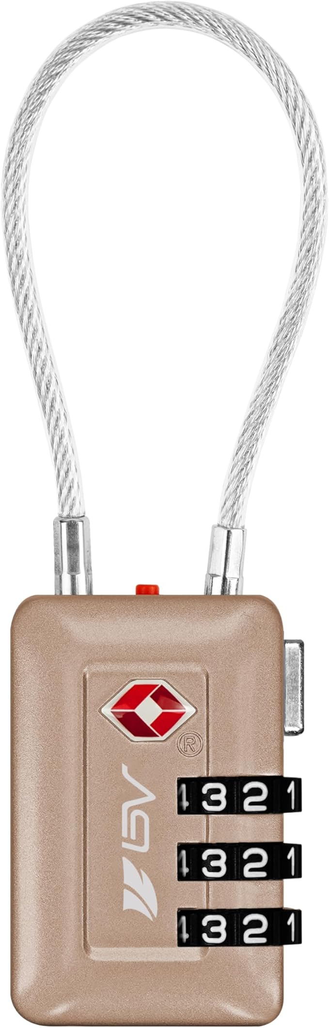 TSA Accepted Luggage Travel Lock, Set-Your-Own Combination Lock for School Gym Locker, Luggage Suitcase Baggage Locks, Filing Cabinets, Toolbox, Case (Titanium, 1 Pack)