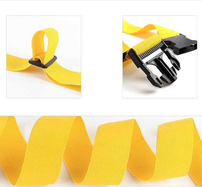 2Pcs Luggage Straps for Suitcase Travel Accessories TSA Approved, 80In Long Belts to Keep Your Suitcase Secure, Adjustable Bag Straps with Quick-Release Buckle for Travel Bag Closure, Yellow
