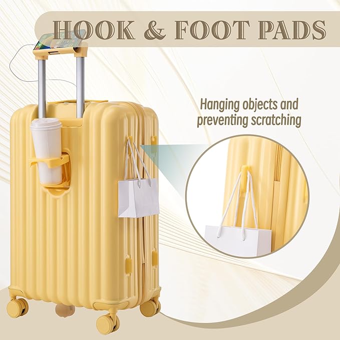 3 Piece ABS Hardside Luggage Sets TSA Lock Spinner Wheel Suitcase