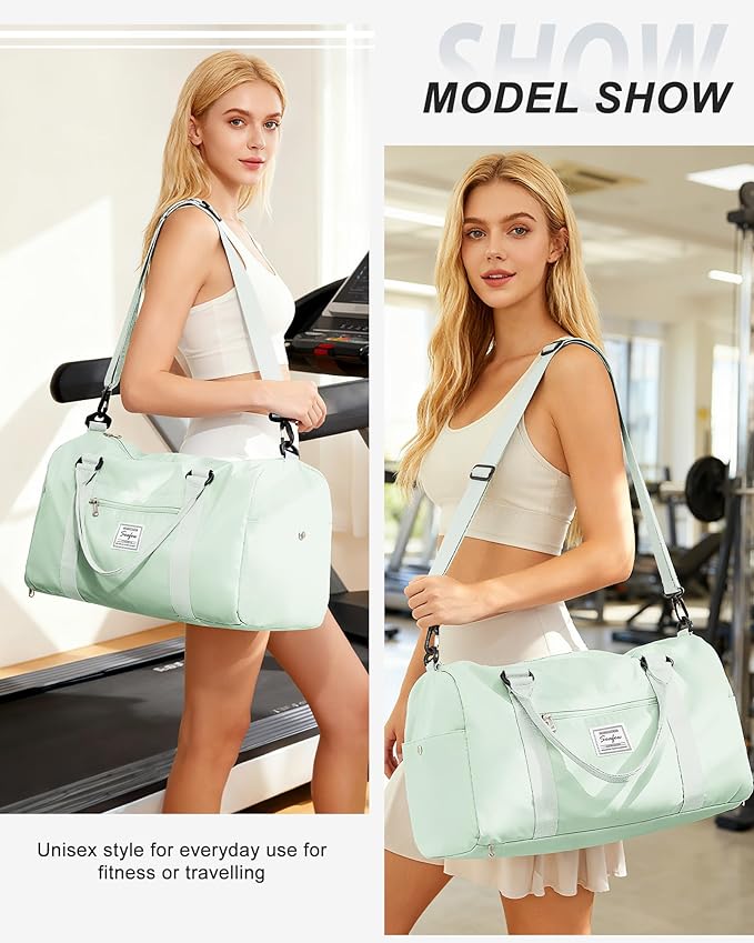 Gym Bag Womens,Travel Duffel Carry on Bag Sport Tote Bag Weekend Overnight Bag