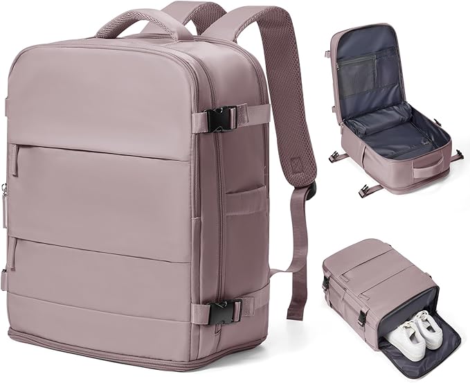 coowoz Travel Backpack Carry On for Women Man Gym Backpacks with Laptop Compartment Mochila de Viaje Teacher Personal Item Backpack Rucksack Airplane Accessories Must Haves Pink Purple Small