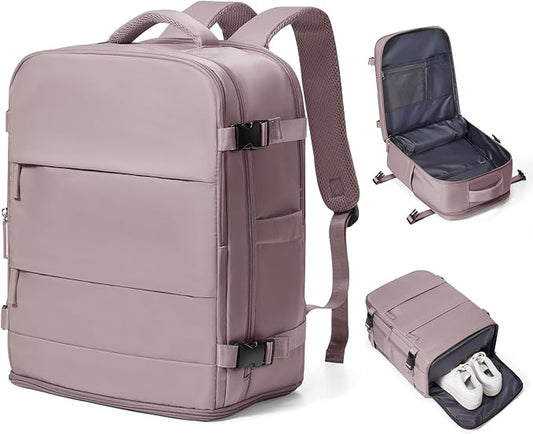 coowoz Travel Backpack Carry On for Women Man Gym Backpacks with Laptop Compartment Mochila de Viaje Teacher Personal Item Backpack Rucksack Airplane Accessories Must Haves Pink Purple Small