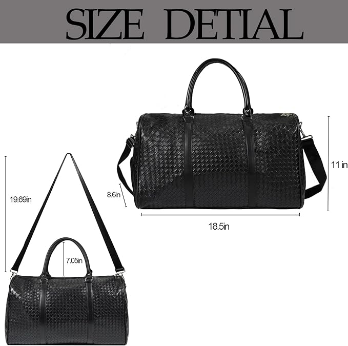 27L Small Travel Duffle Bag Weekender Bags for Women and Men with Shoe Compartment Foldable Waterproof Toiletry Bag Hospital Bags for Labor and Delivery Gym Bag (Black with shoes)