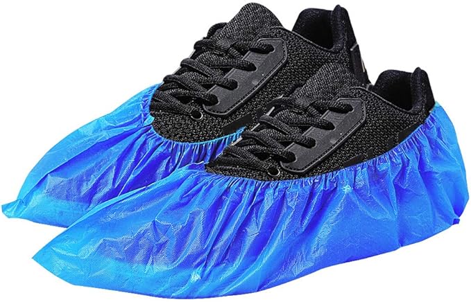 Shoe Covers Disposable Boot Cover Waterproof, Dust proof, 100 Pack(50 Pairs),The Size Fit Most, Non-slip, Blue, Protect Your Shoes, Floor, Carpet