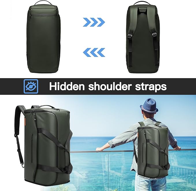 Garment Bags for Travel,45L Carry on Convertible Garment Duffle bag for Men Women - 3 in 1 Hanging Suit Travel Bag with Shoulder Strap