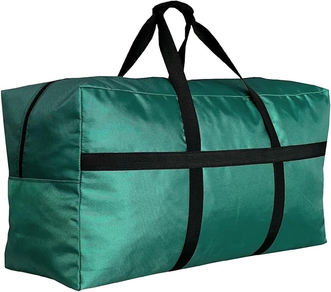 Extra Large Storage Duffle Bag with Zippers and Handles, Big Foldable Duffle Bag for Travel Green 80L