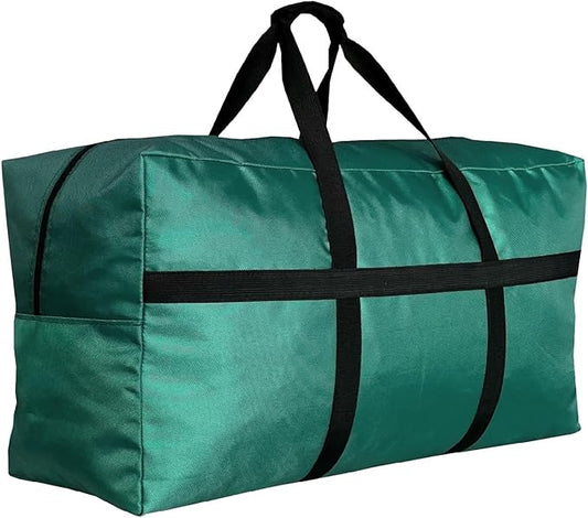 Extra Large Storage Duffle Bag with Zippers and Handles, Big Foldable Duffle Bag for Travel Green 80L