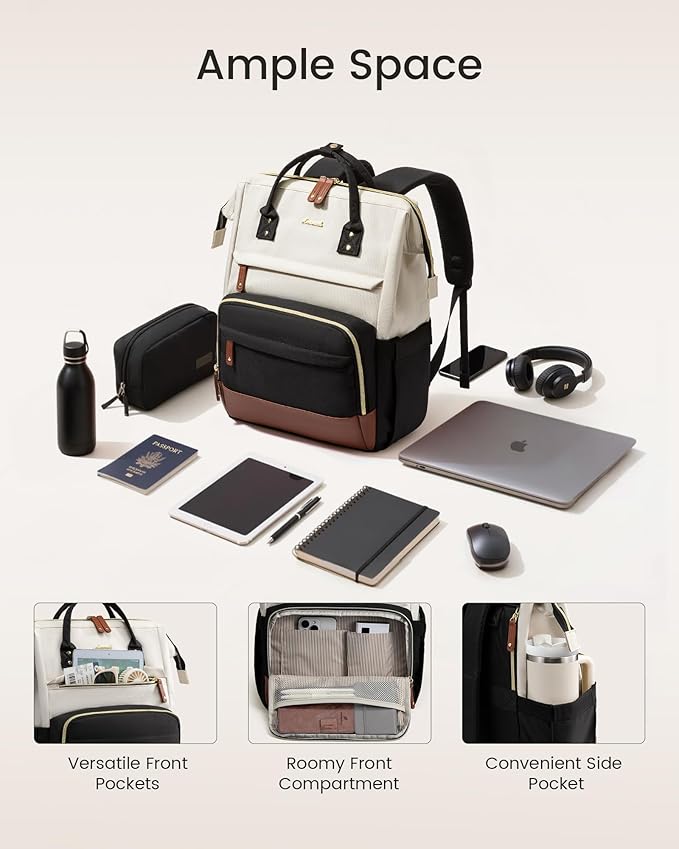 LOVEVOOK Laptop Backpack for Women, 18 Inch Work Business Backpacks Purse With Large Capacity, Waterproof Nurse Bag College Bookbag for School, Waterproof Casual Daypack for Travel