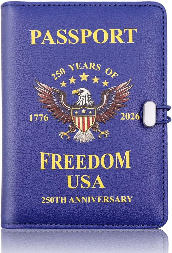 Melsbrinna Premium Leather Passport Holder Covers Case, Waterproof Rfid Blocking Travel Wallet Passport Holder with Pen Holder, Cute Passport Book for Women/Men