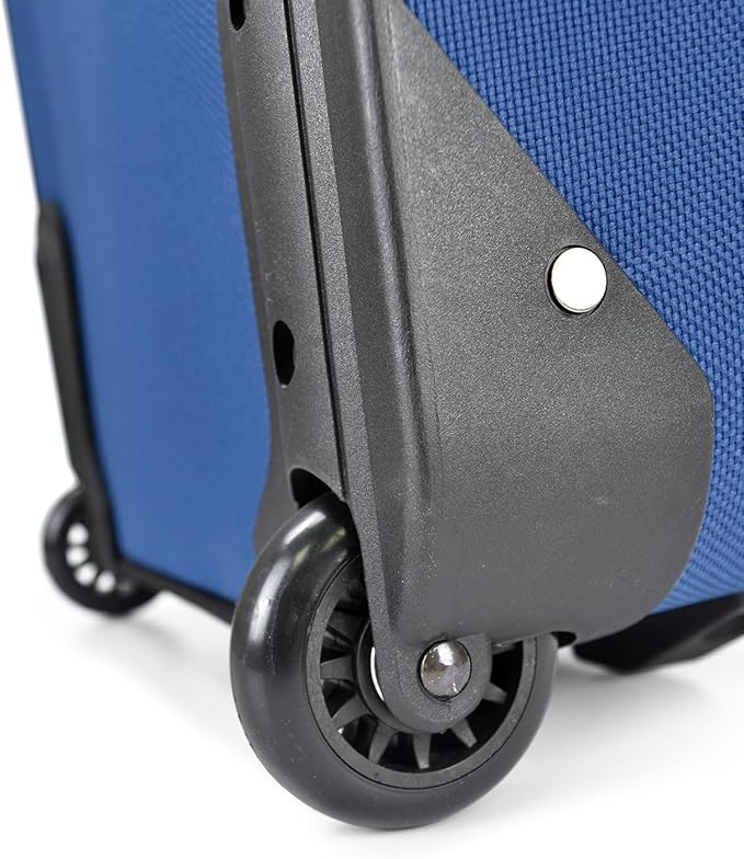 U.S. Traveler Rio Lightweight Softside Rolling Carry-on Suitcase, 2-Wheel Single, Royal Blue
