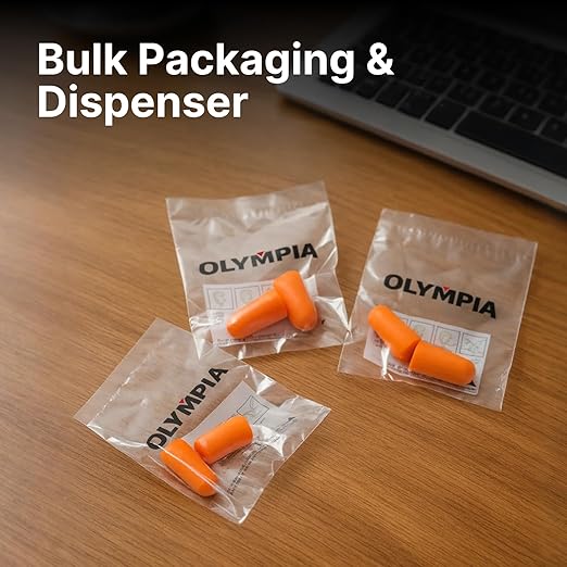 NORTHSKY Foam Ear Plugs, 200 Pairs Foam Earplugs for Sleeping, Effective Noise Reduction NRR of 32 dB, Bulk Ear Plugs, Bullet Shape, Slow Rebound, Cordless
