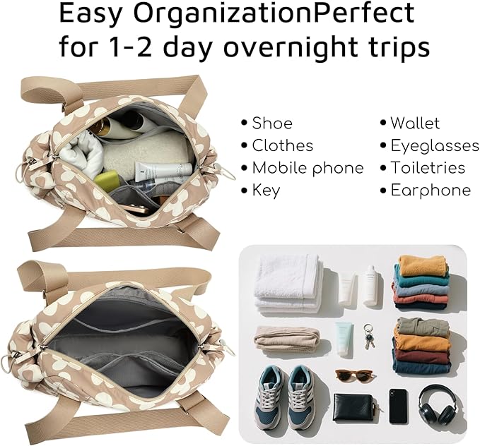 CAMTOP Mini Gym Bag for Women, Small Gym Tote Bag Puffy Quilted Sports Duffel Bag with Wet Compartment and Coin Purse Duffel Bags Dance Yoga Workout Bag for Gifts