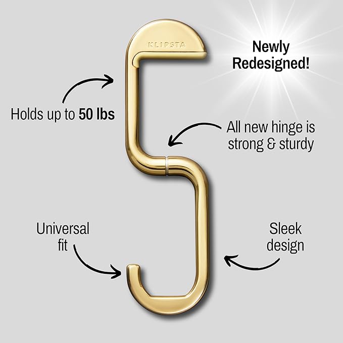 FLIP Purse Hook for Table – Foldable Bag Hook | Portable Purse Hanger & Holder for Desk | Magnetic Closure | Holds 50 lbs | Gift for Women, Gold
