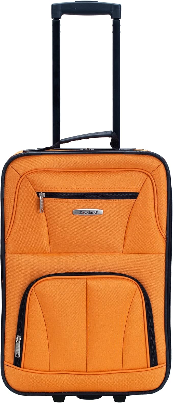Rockland Fashion Softside Upright Luggage Set,Expandable, Orange, 2-Piece (14/19)