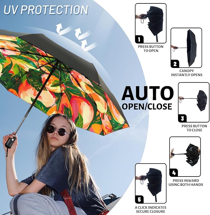 SY COMPACT Travel Umbrella Windproof Automatic Umbrellas Small Compact UV Sun Protection Factory Outlet Umbrella