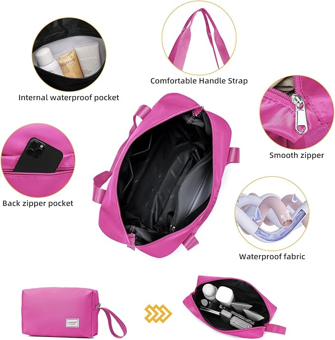 LARVENDER Carry On Luggage 22x14x9 Airline Approved, 20 Inch Hardshell & Lightweight PP Carry On Suitcase for Women with Spinner Wheels TSA Lock, Magenta