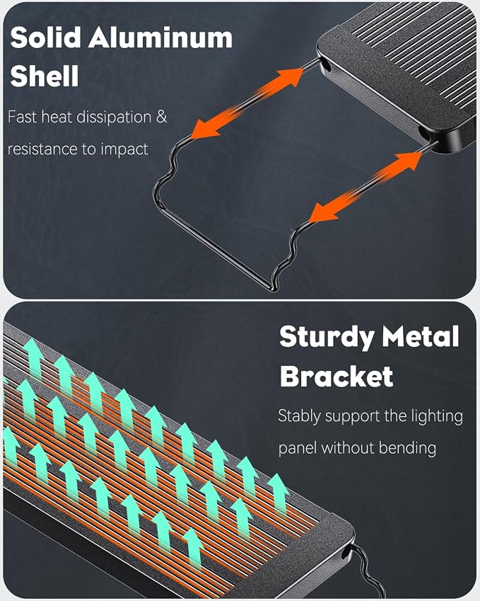 Pawfly 12W Saltwater Aquarium Light for 12" to 18" Fish Tanks Dimmable LED Reef Light for Coral Extendable Marine Fish Tank Light with Full Spectrum D/N Mode Timer Auto On/Off Adjustable Brightness