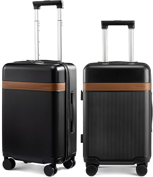LOVEVOOK Hard Shell 24 Inch Carry On Luggage with Removable Lining,Large Capacity Carry On Suitcase with Wheels Lock,Lightweight Airline TSA Approved Checked Luggage for Men Women Travel Business Trip
