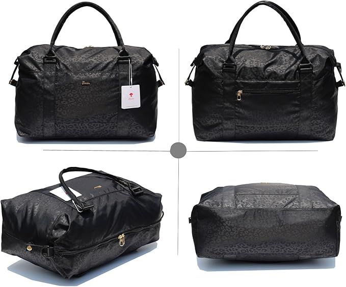 ESVAN Travel Tote Duffel Gym Bag,Weekender Overnight Carry-on Tote Crossbody Bag with Wet Pocket and Trolley Sleeve Upgraded