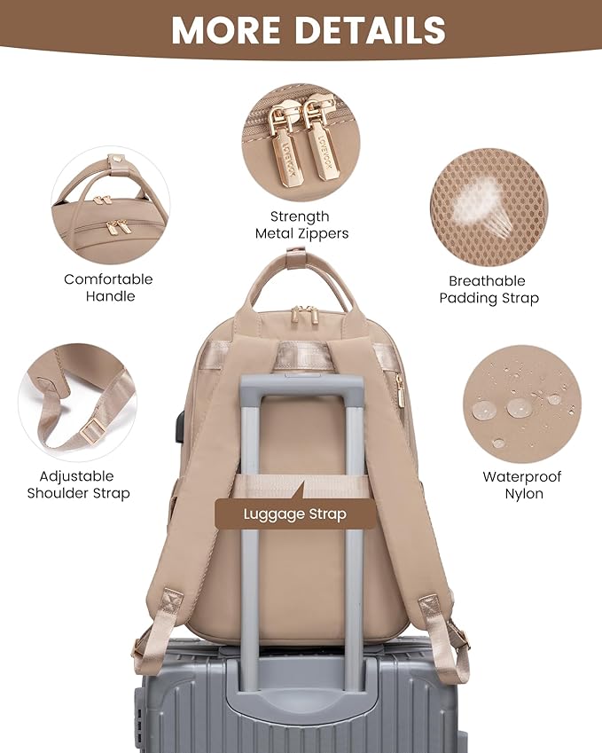 LOVEVOOK Laptop Backpack for Women 15.6 Inch Laptop Bag with USB Port, Fashion Waterproof Backpacks Teacher Nurse Stylish Travel Bags Vintage Daypacks for College Work