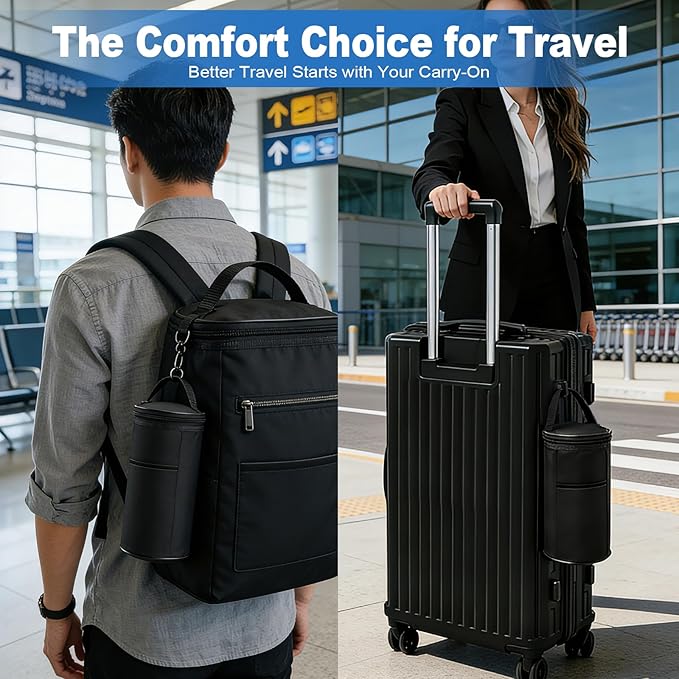 Portable Inflatable Seat Cushion, Airplane Travel Cushion Kit with Storage Pouch, Eye Mask & Earplugs, Fits Airplane Seat/Car/Office/Chairs (49 Air Cells)