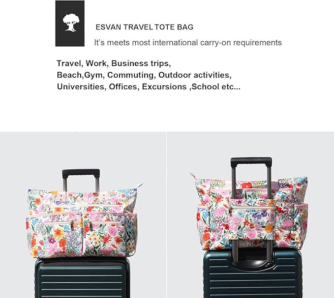 Weekender Bag Carry On Bag Overnight Tote Travel Duffle with 13 Pockets for Travel,Work，Gym,Beach,Teacher,Nurse