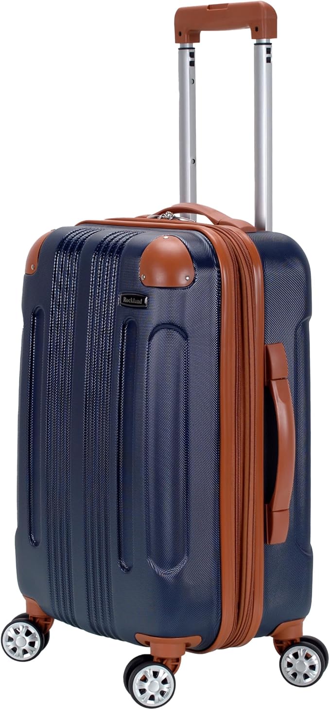 Rockland London Hardside Spinner Wheel Luggage, Navy, Carry-On 20-Inch