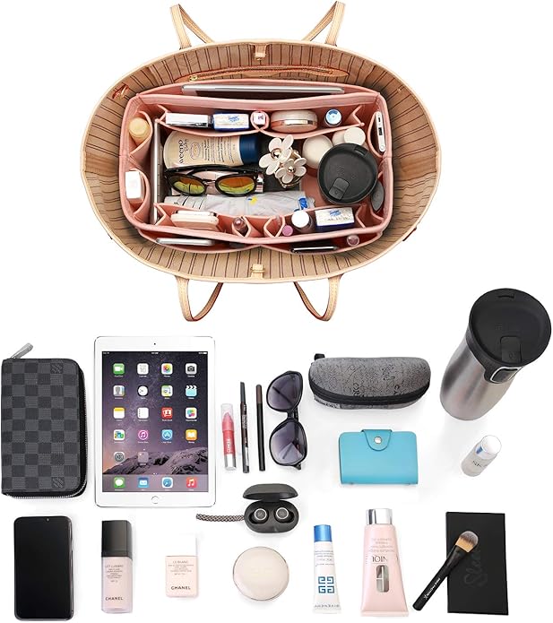 ZTUJO Felt Purse Organizer, Multi Pocket Bag in Bag Organizer For Tote & Handbag Shaper, Speedy 30, Speedy 35 and Speedy 40
