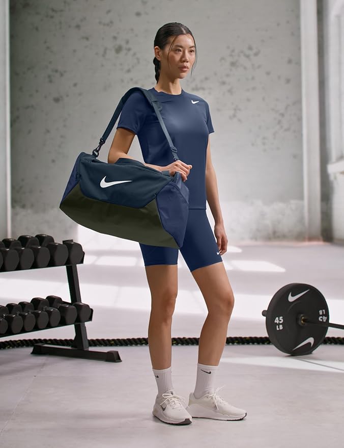 Nike Brasilia Duffel (Medium), Midnight Navy/Black/White, MISC