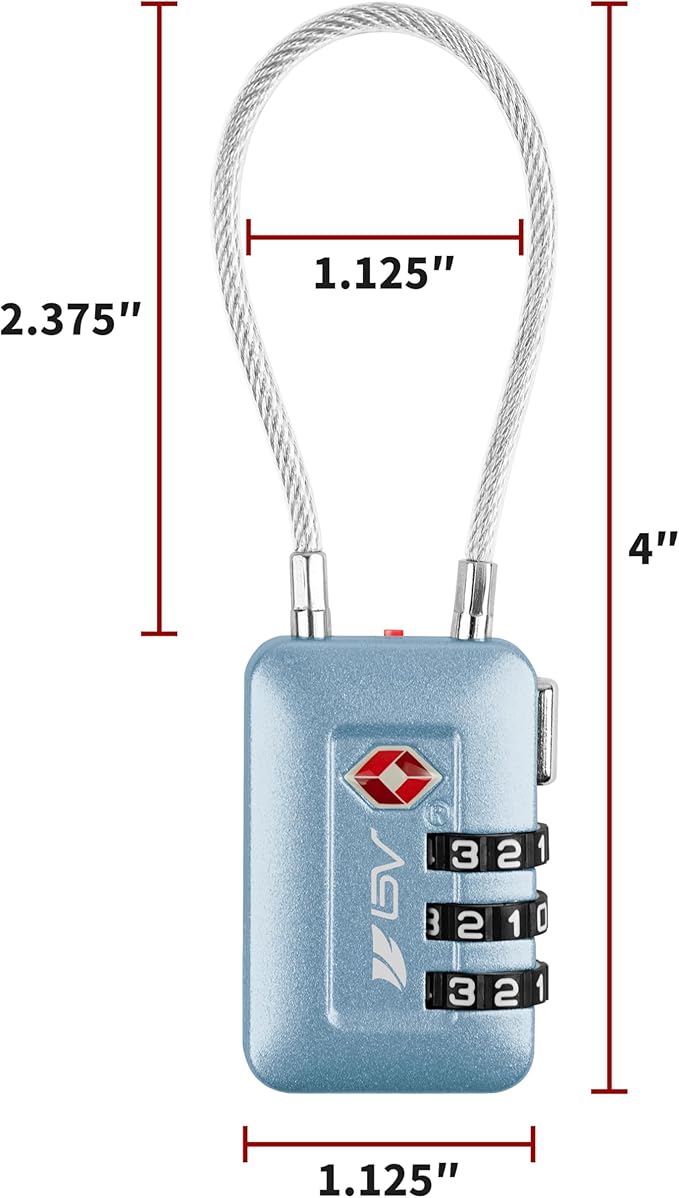 TSA Accepted Luggage Travel Lock, Set-Your-Own Combination Lock for School Gym Locker, Luggage Suitcase Baggage Locks, Filing Cabinets, Toolbox, Case Arctic Blue, 2 Pack (Limited Edition)