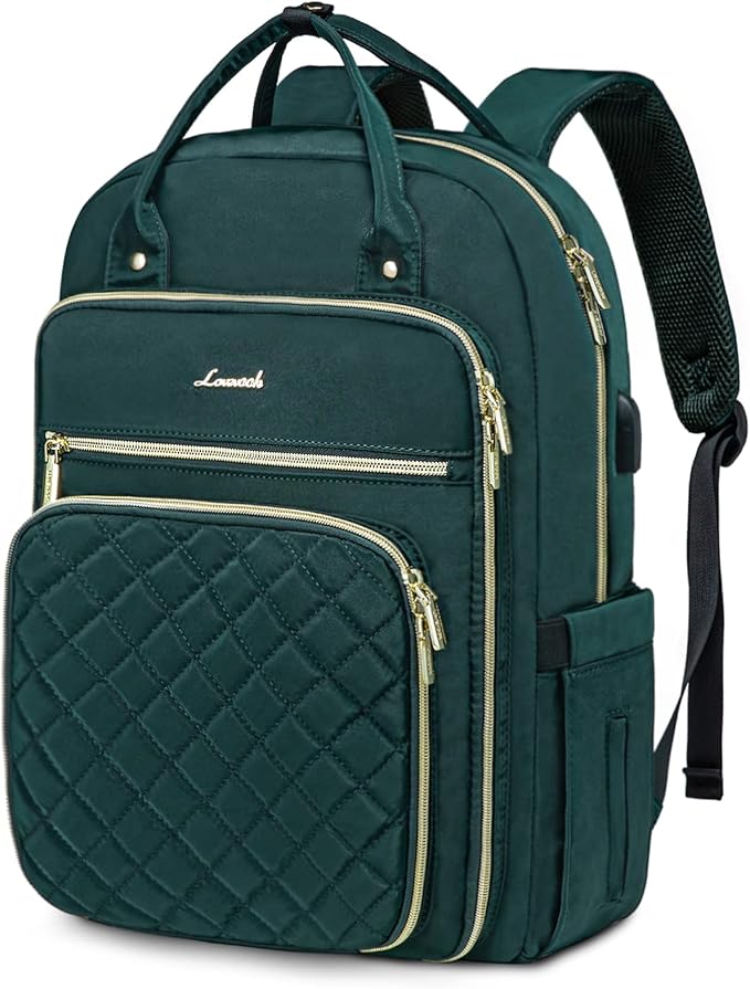 LOVEVOOK Laptop Backpack for Women, Water Resistant Travel Work Backpacks Purse Stylish College Bookbag Business Teacher Nurse Computer Bag with USB Charging Port, Fits 15.6" Laptop