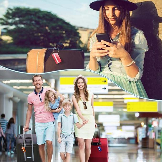 10 Pack Aluminum Luggage Tags for Suitcases with Name ID Card, Durable Luggage Name Tags Identifier, Travel Tags for Luggage Baggage