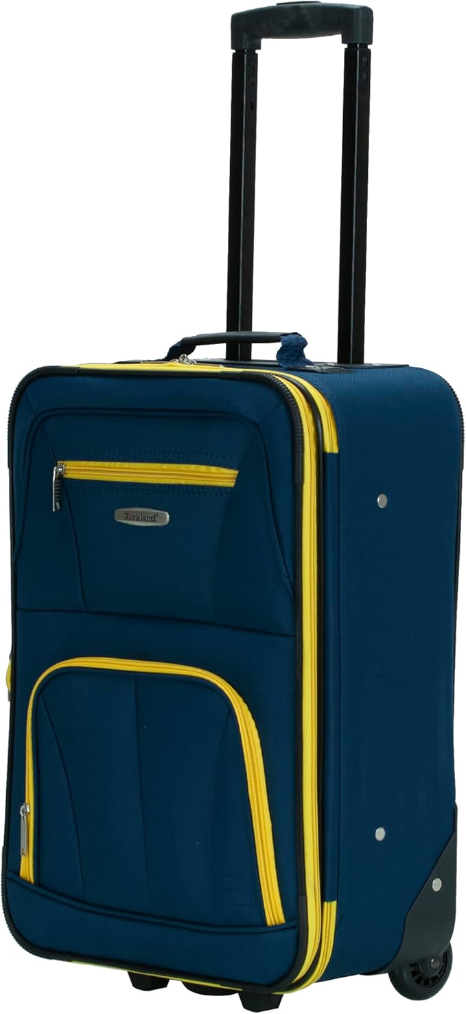 Rockland Fashion Softside Upright Luggage Set, Navy, 2-Piece (14/19)