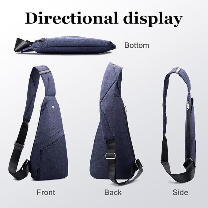 Anti-Theft Sling Bag for Women and Men, Lightweight Crossbody Bag with Hidden Pocket for Travel Hiking Casual Daily